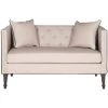 Sarah 53 in. Off-White/Black Loveseat with Wood Legs by SAFAVIEH