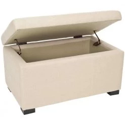 Maiden White/Beige Upholstered Storage Entryway Bench by SAFAVIEH -Safavieh Sales Store taupe black safavieh bedroom benches hud8230l 1f 1000
