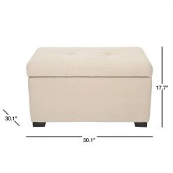 Maiden White/Beige Upholstered Storage Entryway Bench by SAFAVIEH -Safavieh Sales Store taupe black safavieh bedroom benches hud8230l 40 1000