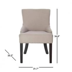 Lotus Beige Side Chair (Set of 2) by SAFAVIEH -Safavieh Sales Store taupe espresso flat black nailheads safavieh accent chairs mcr4700h set2 40 1000