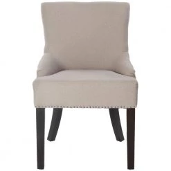 Lotus Beige Side Chair (Set of 2) by SAFAVIEH -Safavieh Sales Store taupe espresso flat black nailheads safavieh accent chairs mcr4700h set2 4f 1000