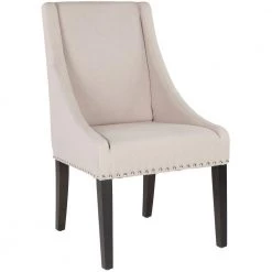 Britannia Beige/Black Side Chair (Set of 2) by SAFAVIEH 16 Britannia Beige/Black Side Chair (Set of 2) by SAFAVIEH -Safavieh Sales Store taupe espresso safavieh accent chairs mcr4702c set2 1f 1000