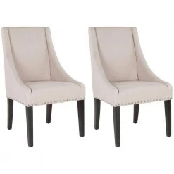 Britannia Beige/Black Side Chair (Set of 2) by SAFAVIEH