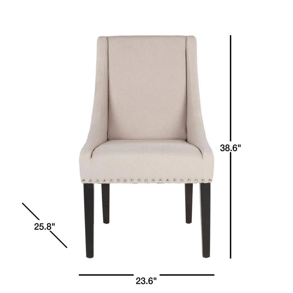 Britannia Beige/Black Side Chair (Set of 2) by SAFAVIEH 4 Britannia Beige/Black Side Chair (Set of 2) by SAFAVIEH - Image 2