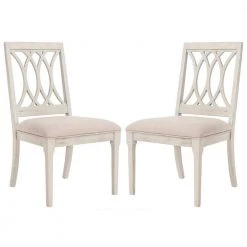 Selena Taupe/Rustic Gray 19 in. H Linen Side Chair (Set of 2) by SAFAVIEH