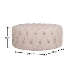 Charlene Off-White Tufted Ottoman by SAFAVIEH -Safavieh Sales Store taupe safavieh ottomans mcr4638a 40 1000