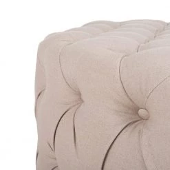 Charlene Off-White Tufted Ottoman by SAFAVIEH -Safavieh Sales Store taupe safavieh ottomans mcr4638a 4f 1000
