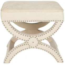 Mystic White/Cream Accent Ottoman by SAFAVIEH