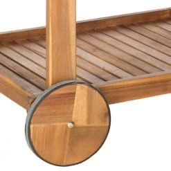 Orland Light Brown Serving Cart with Wine Glass Storage by SAFAVIEH 13 Orland Light Brown Serving Cart with Wine Glass Storage by SAFAVIEH -Safavieh Sales Store teak look safavieh bar carts pat7010a c3 1000