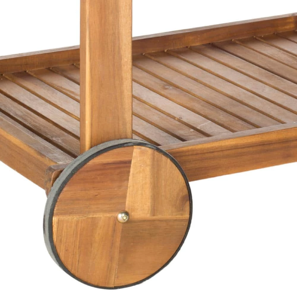 Orland Light Brown Serving Cart with Wine Glass Storage by SAFAVIEH 6 Orland Light Brown Serving Cart with Wine Glass Storage by SAFAVIEH - Image 4