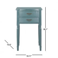Marilyn Blue Storage End Table by SAFAVIEH -Safavieh Sales Store teal safavieh end side tables amh6575d 40 1000