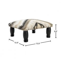 Makalo Tribal Brown/Beige Accent Ottoman by SAFAVIEH -Safavieh Sales Store tribal design black safavieh ottomans mcr4597a 40 1000