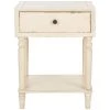 Siobhan Rustic White/Cream Storage End Table by SAFAVIEH -Safavieh Sales Store vintage cream safavieh end side tables amh6611d 64 1000