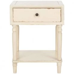 Siobhan Rustic White/Cream Storage End Table by SAFAVIEH