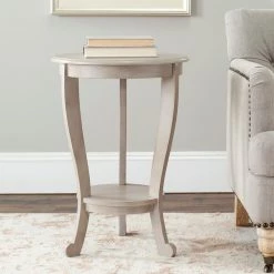 Mary Light Gray Side Table by SAFAVIEH