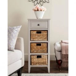 Michaela Light Gray Storage Side Table by SAFAVIEH -Safavieh Sales Store vintage gray safavieh end side tables amh5744d 31 1000