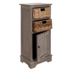 Connery 2-Drawer Brown/Off-White Cabinet by SAFAVIEH -Safavieh Sales Store vintage white safavieh accent cabinets amh5742e 4f 1000