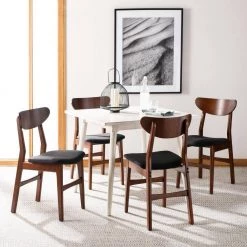 Lucca Brown/Black Dining Chair by SAFAVIEH -Safavieh Sales Store walnut black safavieh dining chairs dch1001f set2 4f 1000