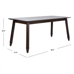 Brayson Dark Brown Dining Table by SAFAVIEH 14 Brayson Dark Brown Dining Table by SAFAVIEH -Safavieh Sales Store walnut safavieh kitchen dining tables dtb5000b c3 1000