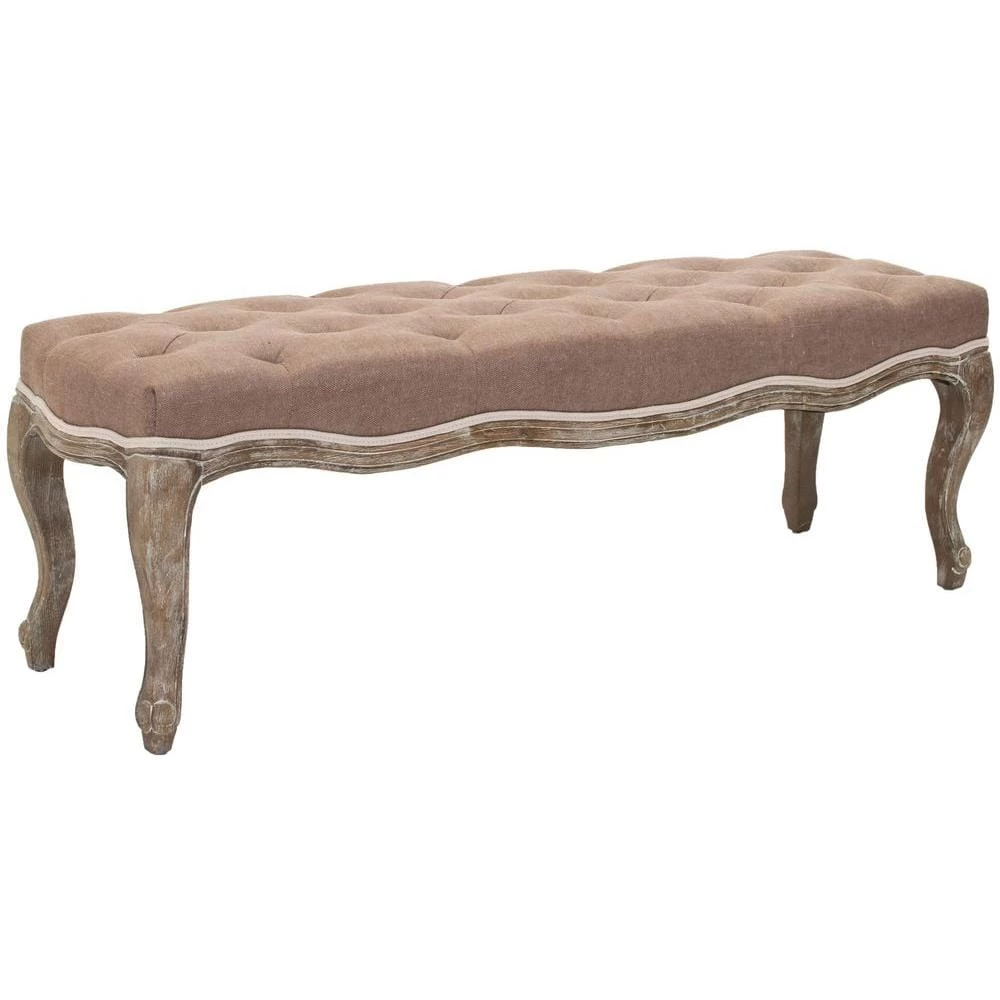 Ramsey Brown Upholstered Entryway Bench by SAFAVIEH 7 Ramsey Brown Upholstered Entryway Bench by SAFAVIEH - Image 5