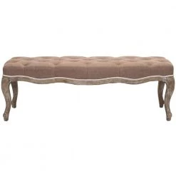 Ramsey Brown Upholstered Entryway Bench by SAFAVIEH