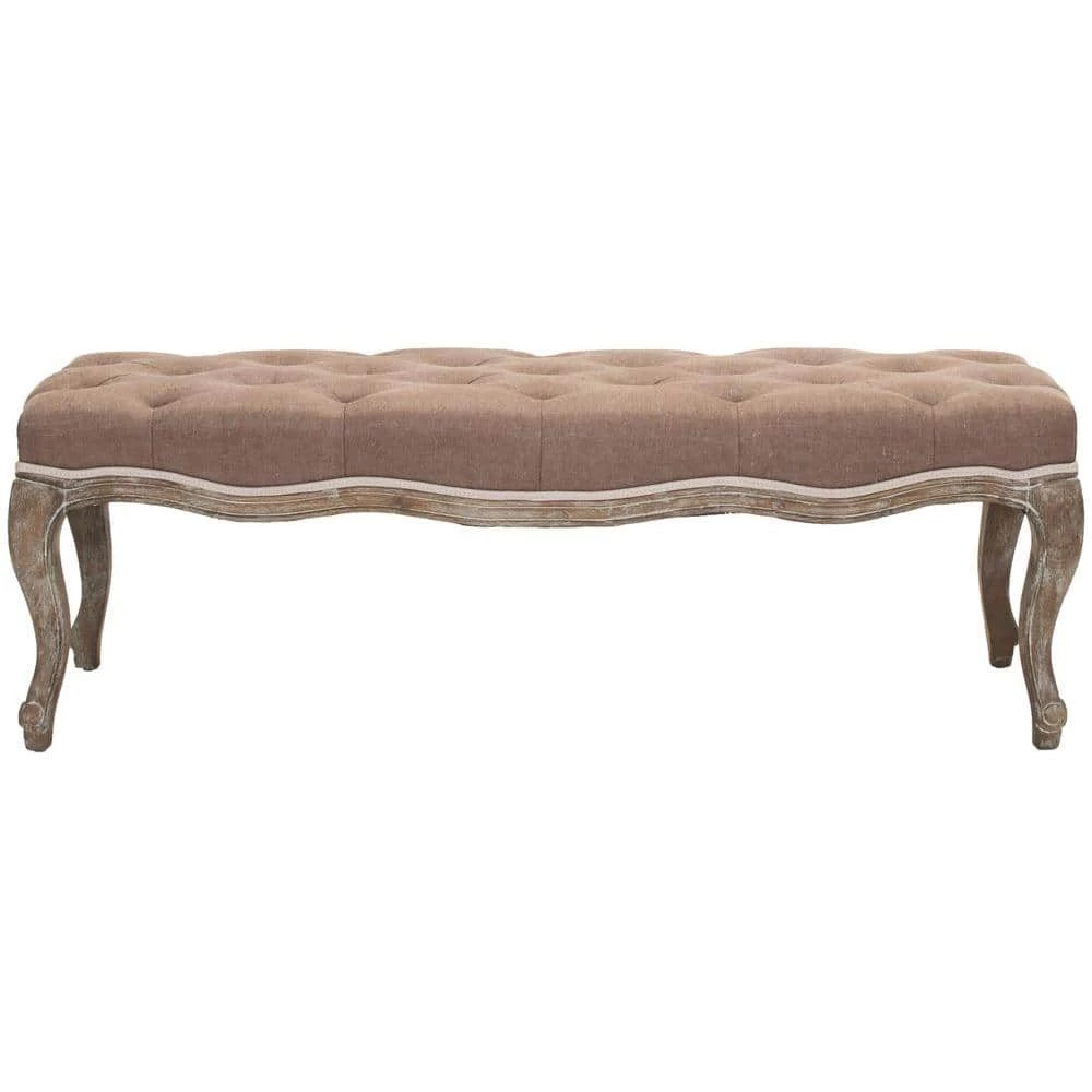 Ramsey Brown Upholstered Entryway Bench by SAFAVIEH 3 Ramsey Brown Upholstered Entryway Bench by SAFAVIEH