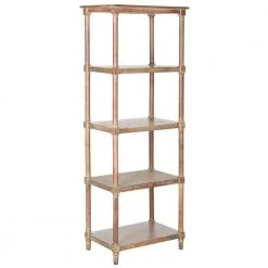 Odessa 66.9 in. Brown/Off-White Wood 4-shelf Bookcase by SAFAVIEH -Safavieh Sales Store washed natural pine safavieh bookcases bookshelves amh5721b 4f 1000