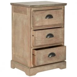 Griffin Light Brown Storage Side Table by SAFAVIEH 11 Griffin Light Brown Storage Side Table by SAFAVIEH -Safavieh Sales Store washed natural pine safavieh end side tables amh5717b 4f 1000