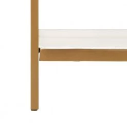 Daniella 40 in. White/Brass Metal 4-shelf Bookcase by SAFAVIEH 17 Daniella 40 in. White/Brass Metal 4-shelf Bookcase by SAFAVIEH -Safavieh Sales Store white brass safavieh bookcases bookshelves etg3200a 4f 1000