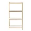 Daniella 40 in. White/Brass Metal 4-shelf Bookcase by SAFAVIEH -Safavieh Sales Store white brass safavieh bookcases bookshelves etg3200a 64 1000