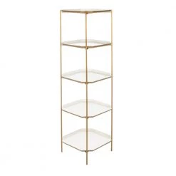 Sylvie 53 in. White/Gold Metal 5-shelf Bookcase by SAFAVIEH -Safavieh Sales Store white brass safavieh bookcases bookshelves etg3203a 31 1000