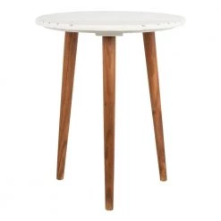 Valerie White/Brown End Table by SAFAVIEH -Safavieh Sales Store white brass safavieh end side tables acc7202a 4f 1000