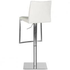 Ember 43.3 in. White/Silver Swivel Cushioned Bar Stool by SAFAVIEH -Safavieh Sales Store white chrome safavieh bar stools fox3009c c3 1000