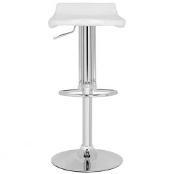 Avish White/Chrome Adjustable Height Bar Stool by SAFAVIEH
