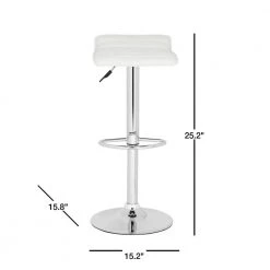 Kemonti Adjustable Height Chrome Swivel Cushioned Bar Stool by SAFAVIEH 12 Kemonti Adjustable Height Chrome Swivel Cushioned Bar Stool by SAFAVIEH -Safavieh Sales Store white chrome safavieh bar stools fox7518a 40 1000