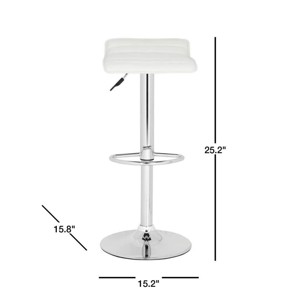 Kemonti Adjustable Height Chrome Swivel Cushioned Bar Stool by SAFAVIEH 5 Kemonti Adjustable Height Chrome Swivel Cushioned Bar Stool by SAFAVIEH - Image 3