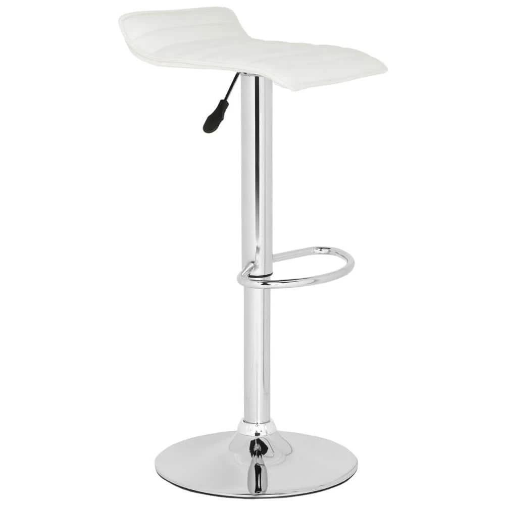 Kemonti Adjustable Height Chrome Swivel Cushioned Bar Stool by SAFAVIEH 4 Kemonti Adjustable Height Chrome Swivel Cushioned Bar Stool by SAFAVIEH - Image 2