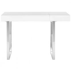 Berkley 54 in. White/Chrome 1-Drawer Writing Desk by SAFAVIEH
