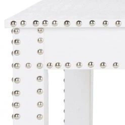 Crispis 39 in. White Wood Coffee Table by SAFAVIEH -Safavieh Sales Store white croc safavieh coffee tables fox9514b 1f 1000