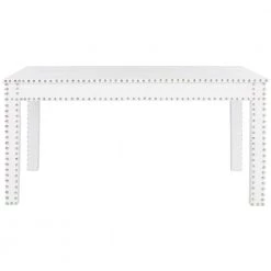 Crispis 39 in. White Wood Coffee Table by SAFAVIEH -Safavieh Sales Store white croc safavieh coffee tables fox9514b c3 1000