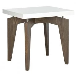 Josef White/Dark Brown End Table by SAFAVIEH -Safavieh Sales Store white dark brown safavieh end side tables fox4224a c3 1000