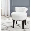 Georgia White Vanity Stool by SAFAVIEH -Safavieh Sales Store white espresso safavieh makeup vanities mcr4546t 64 1000
