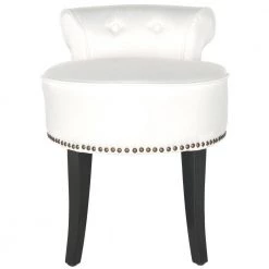 Georgia White Vanity Stool by SAFAVIEH -Safavieh Sales Store white espresso safavieh makeup vanities mcr4546t c3 1000