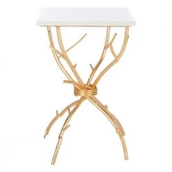 Alexa White/Gold End Table by SAFAVIEH -Safavieh Sales Store white gold safavieh end side tables fox2501a 31 1000