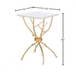 Alexa White/Gold End Table by SAFAVIEH -Safavieh Sales Store white gold safavieh end side tables fox2501a 40 1000