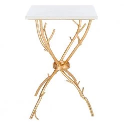 Alexa White/Gold End Table by SAFAVIEH -Safavieh Sales Store white gold safavieh end side tables fox2501a 4f 1000