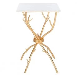 Alexa White/Gold End Table by SAFAVIEH