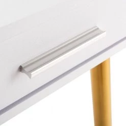 Jorja 43.3 in. White/Gold 1-Drawer Writing Desk by SAFAVIEH 24 Jorja 43.3 in. White/Gold 1-Drawer Writing Desk by SAFAVIEH -Safavieh Sales Store white gold safavieh writing desks dsk2200c 76 1000