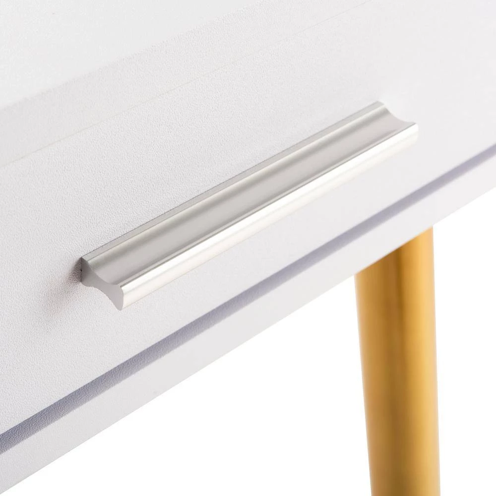 Jorja 43.3 in. White/Gold 1-Drawer Writing Desk by SAFAVIEH 13 Jorja 43.3 in. White/Gold 1-Drawer Writing Desk by SAFAVIEH - Image 11