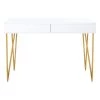 Pine 43.3 in. White/Gold 2-Drawer Writing Desk by SAFAVIEH -Safavieh Sales Store white gold safavieh writing desks fox2238c 64 1000